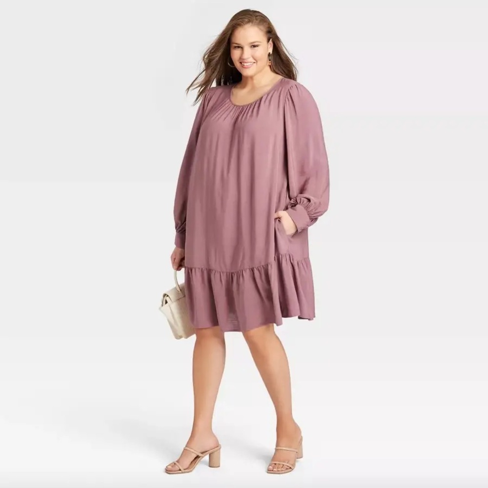 Ava & Viv 2x Flowy Lavender Ruffle Dress *with* Pockets!